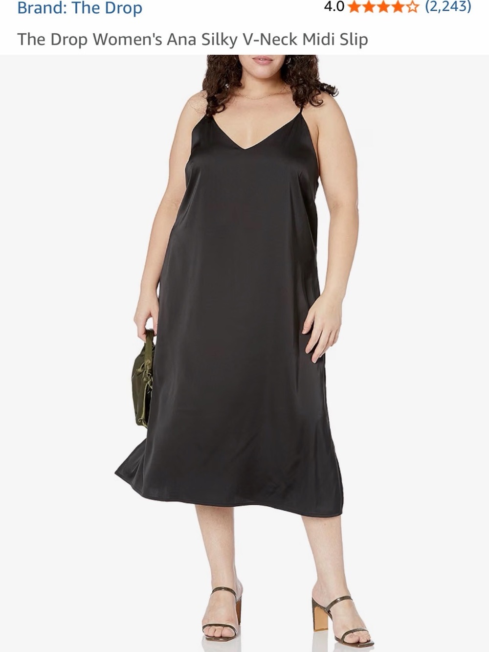 The Drop 2X slip dress, black